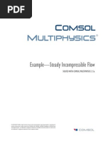 Example-Steady Incompressible Flow: Solved With Comsol Multiphysics 3.5A