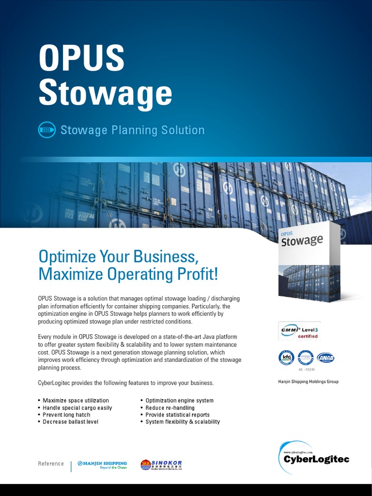 Opus Stowage Optimize Your Business Maximize Operating Profit Pdf