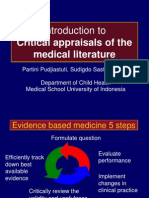 Critical appraisal of an article on evidence based medicine steps and critical appraisal of medical literature