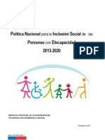 Politica Nacional para La Inclusion Social de Las Personas Con Discapacidad PDF