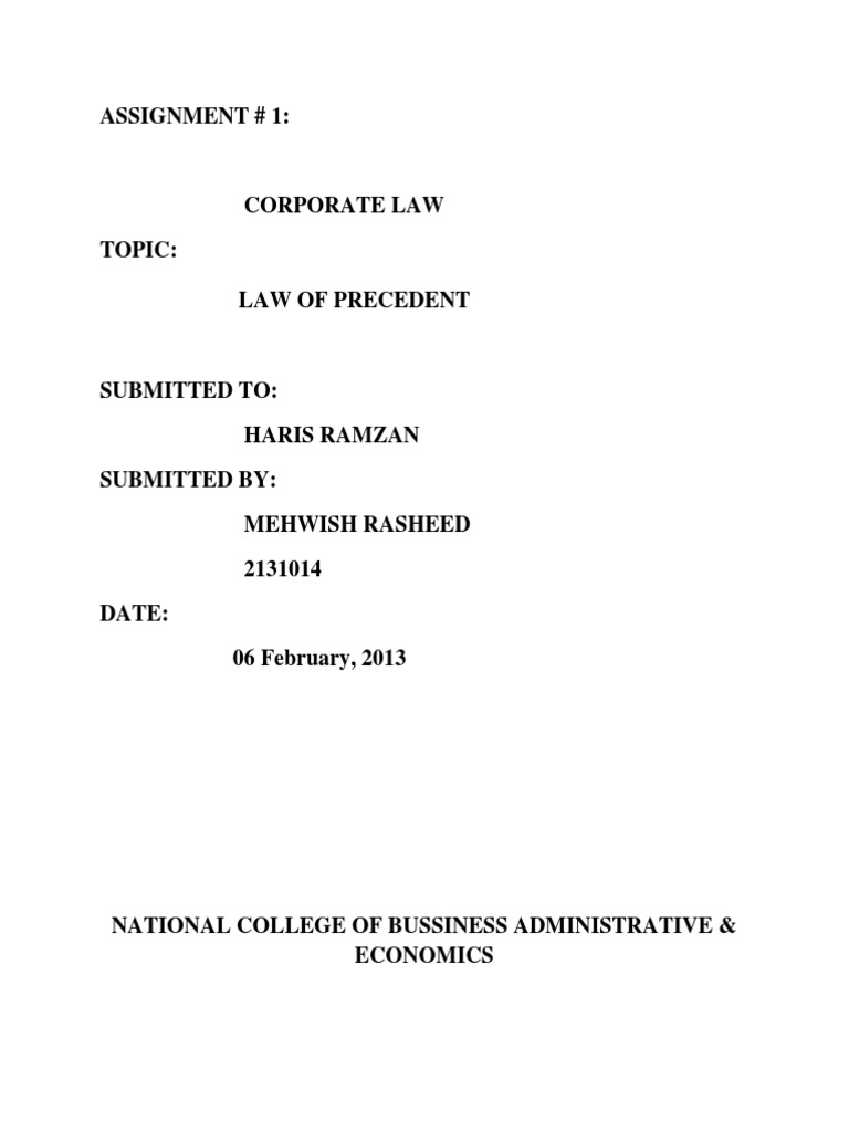 Understanding the Law of Precedent | PDF | Precedent | Sharia