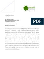 Carta A Rectora Interina Ethel Ríos Orlandi 10 de Diciembre