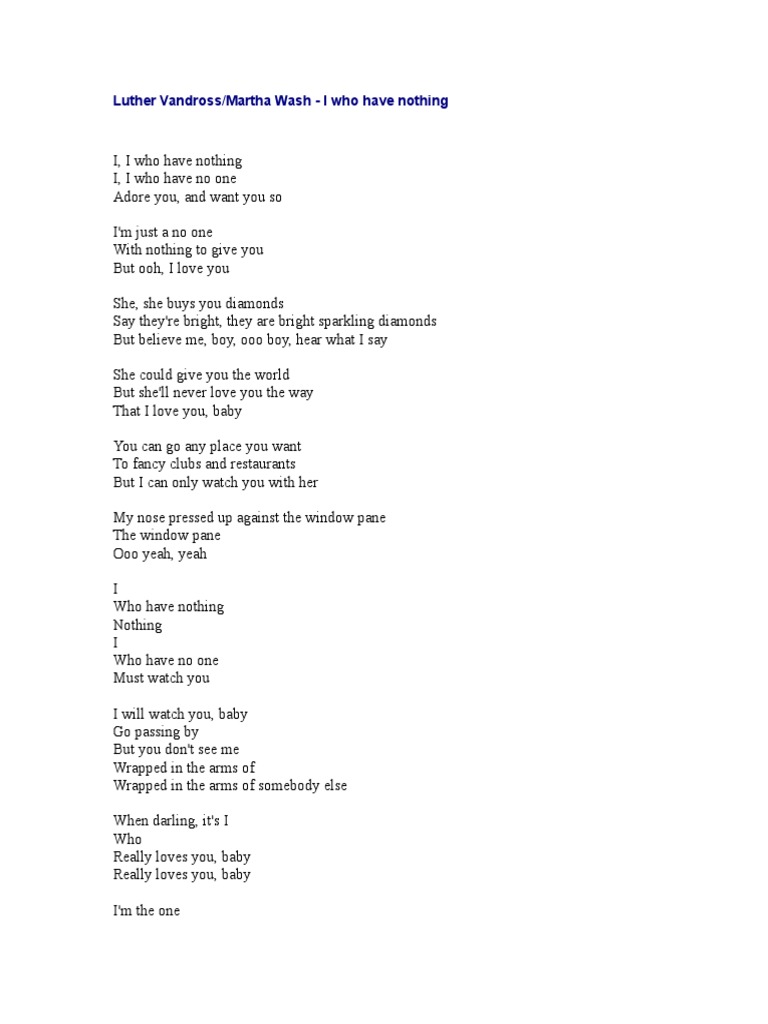 Tom Jones I Who Have Nothing
