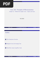 Chapter 12H - Behind The Supply Curve - Inputs and Costs