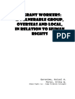 Migrant Workers: A Vulnerable Group, Overseas and Local, in Relation To Human Rights