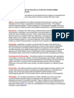 Interrelationship of Political Science With Other Branches of Learning