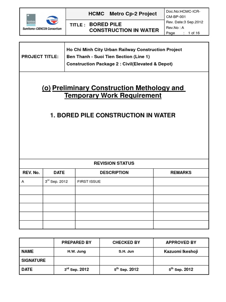 (O) - 1 Bored Pile | PDF | Deep Foundation | Casing (Borehole)