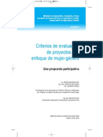 Criterios para Evaluación de Proyectos Con Enfoque de Mujer-Género: Una Propuesta Participativa