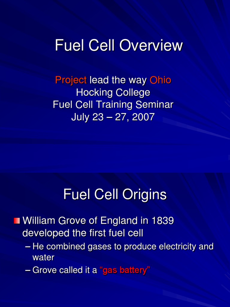 Fuel Cell Technology Overview and Applications | PDF | Technology ...