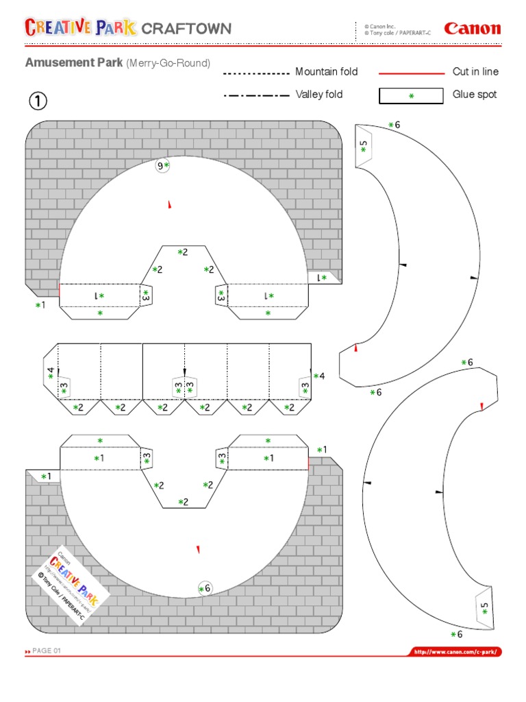 Amusement Park Paper Craft Guide | PDF | Amusement Rides | Rotating ...