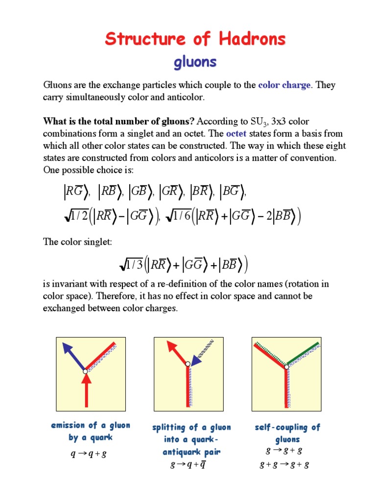 Gluons | PDF | Quantum Chromodynamics | Hadron