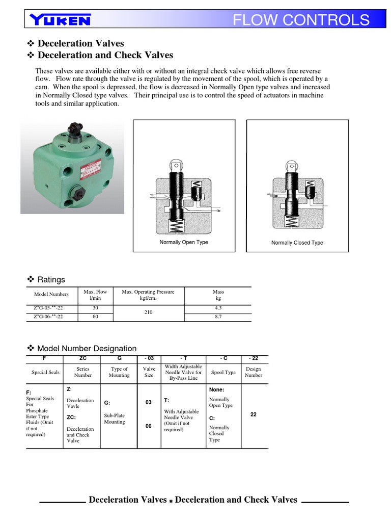 Deceleration Valve Specifications and Types | PDF | Valve | Switch