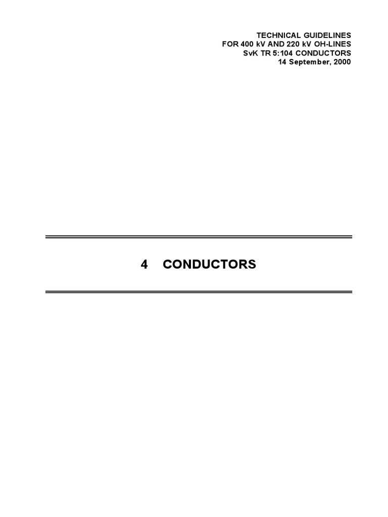 400 kV and 220 kV OH-Line Conductors Guide | PDF | Electrical Conductor ...
