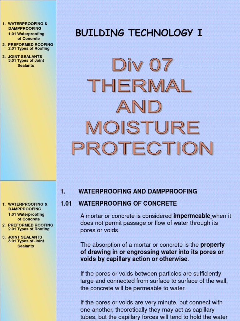 Concrete Waterproofing Techniques | PDF | Asphalt | Concrete
