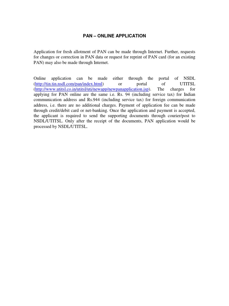 Online PAN Application Guide | PDF | Business | Finance & Money Management