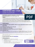 ISO 17025 Lead Auditor - One Page Brochure