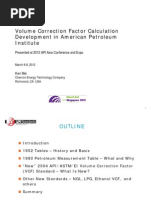 Volume Correction Factor Development