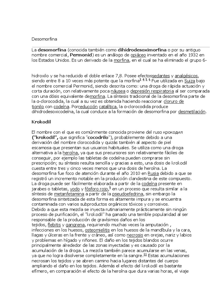 Desomorfina Opioide Drogas