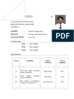 S.R.Praveen: Degree: Branch: Date of Birth