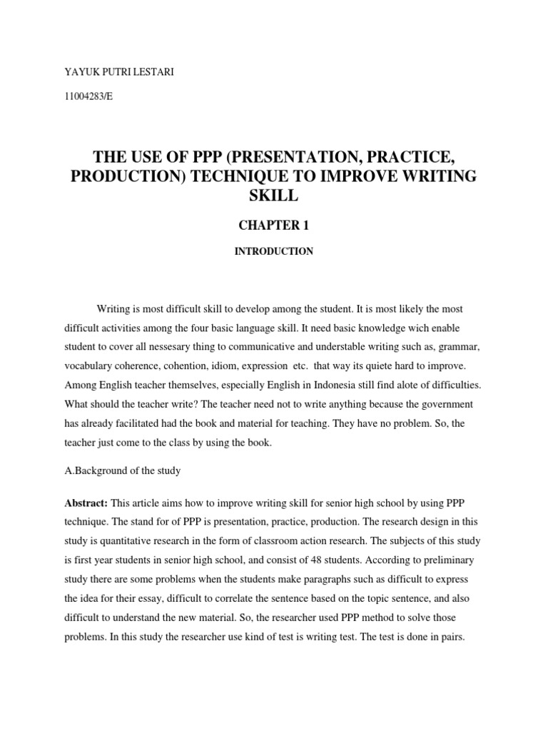Improving Writing Skills with PPP Technique | PDF