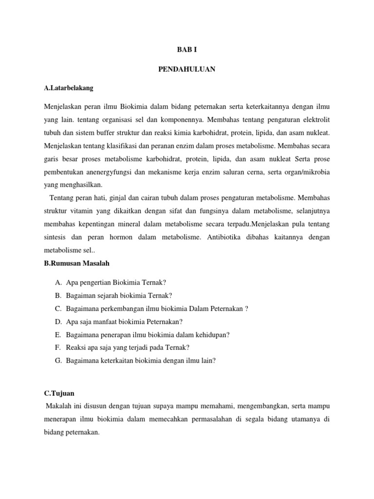 Contoh Makalah Tentang Biokimia Dalam Peternakan Berkas