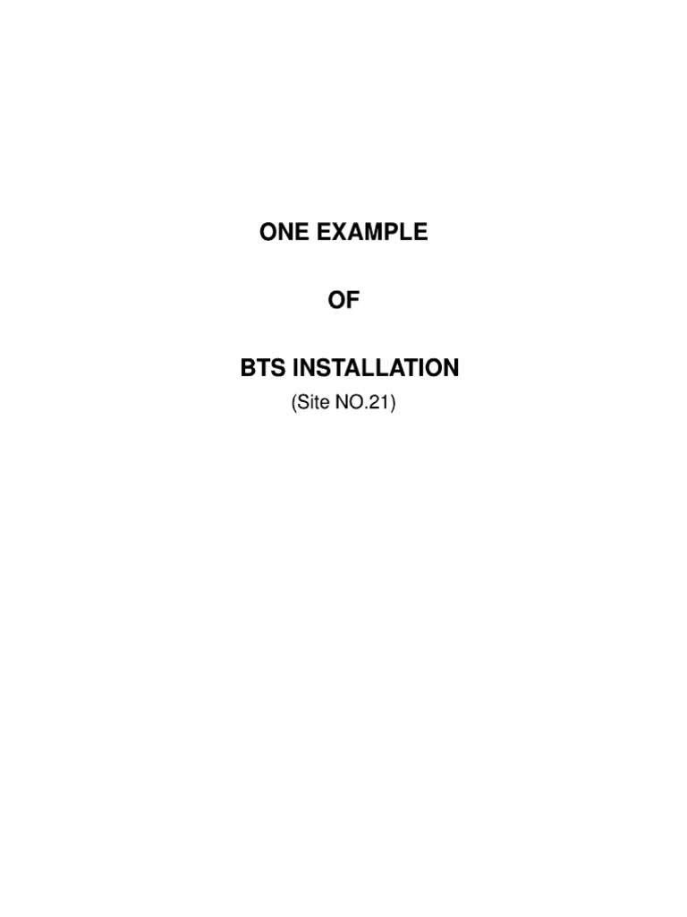 BTS Installation | PDF