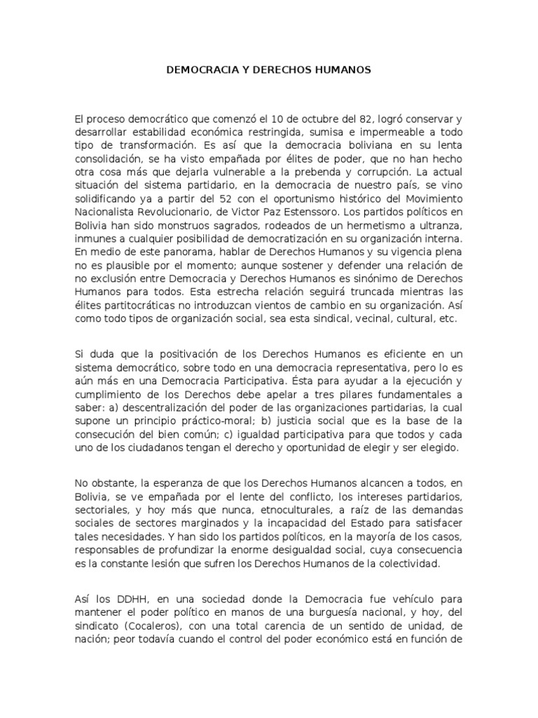 Democracia y Derechos Humanos | PDF | Democracia | Ideologías políticas