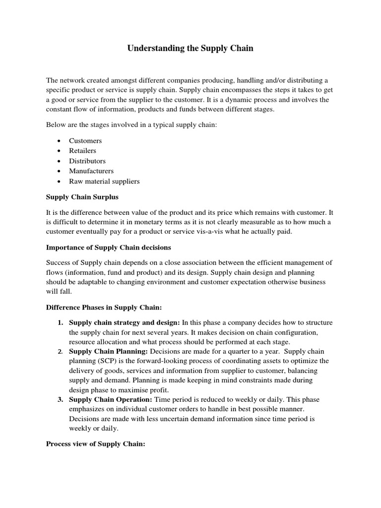 Supply Chain Management Explained | PDF | Technology & Engineering
