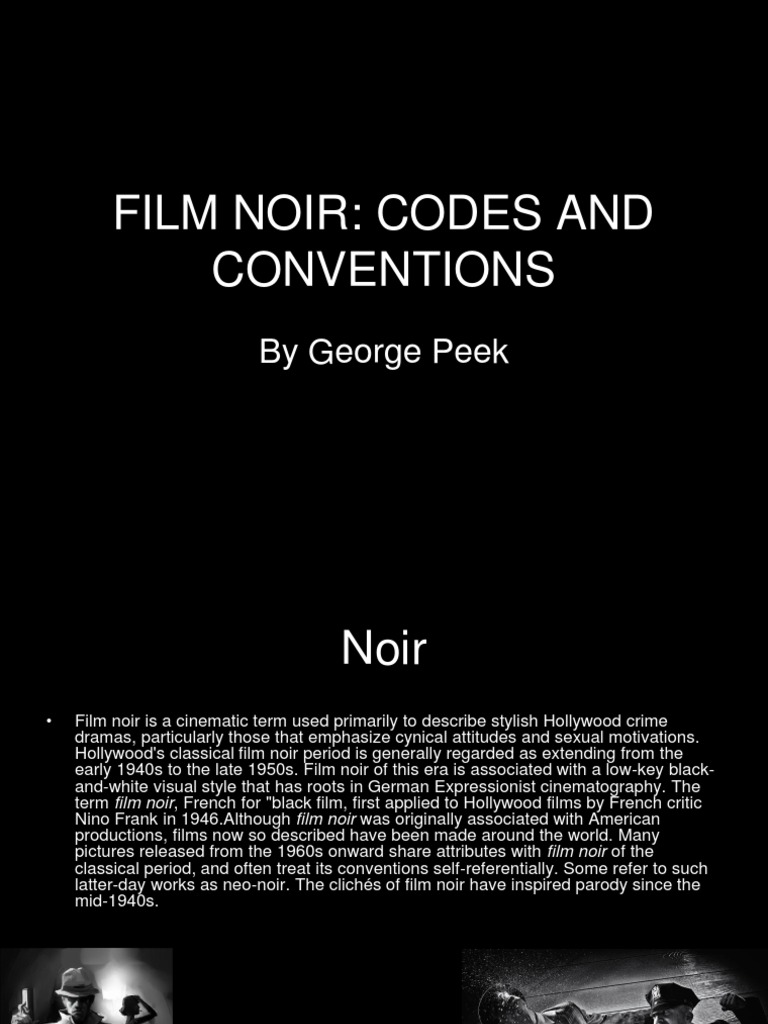 Film Noir: Codes and Conventions | PDF