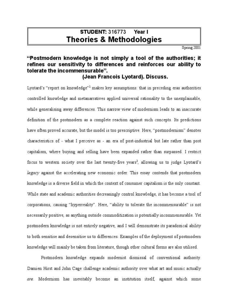 Lyotard essay picture