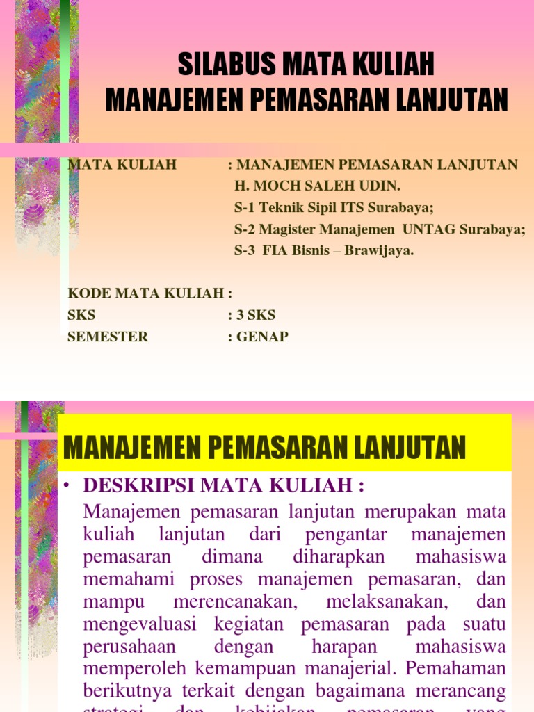 Sap Manajemen Pemasaran Lanjutan