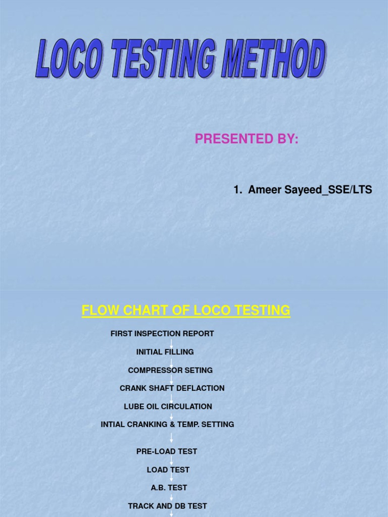 Loco Testing Procedure Overview | PDF | Science & Mathematics ...