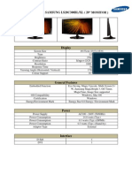 Data Sheet For Samsung LED Monitor LS20C300BL/XL