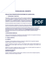 Reglamento para Elaborar Informe Tecnologia Del Concreto