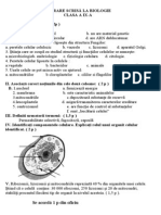 Teza Biologie Clasa A IX-a