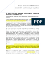 Manzano La Territorializacion de La Cuestion Social y de Politicas Sociales