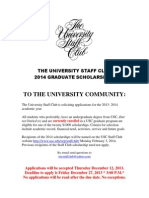 University Staff Club 2012 Scholarship Flyer