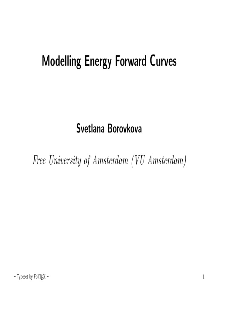 Modelling Energy Forward Curves (Borovkova) PDF PDF Commodity