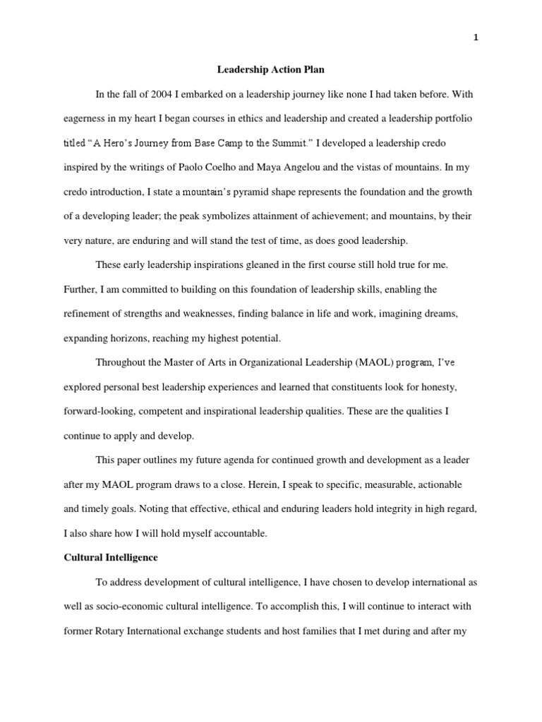 Leadership Growth Action Plan | PDF | Leadership | Sustainability