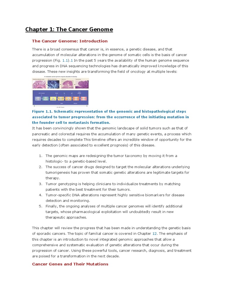 Chapter 1 - The Cancer Genome | PDF | Dna Sequencing | Neoplasms