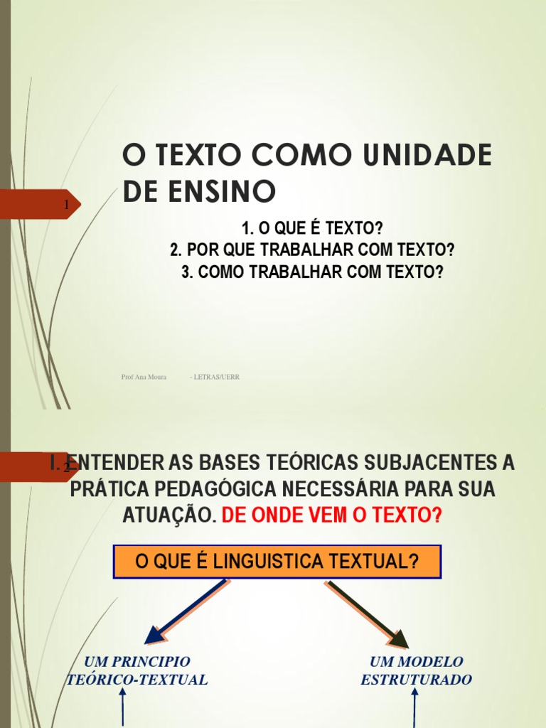 Texto Como Unidade de Ensino | PDF | Linguística | Gramática