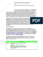 Aplicaciones de Las Funciones Cuadráticas