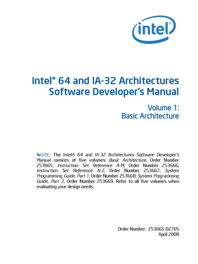 VOL1 | PDF | X86 Architecture | Computer Architecture