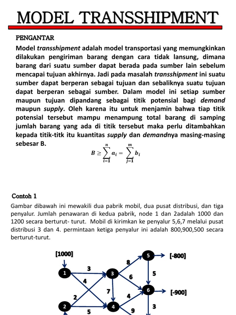 Model Transshipment dalam Riset Operasi | PDF | Sains & Matematika
