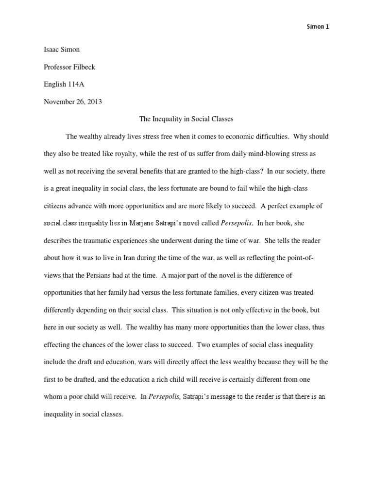 Social class and inequality essay 200 words picture