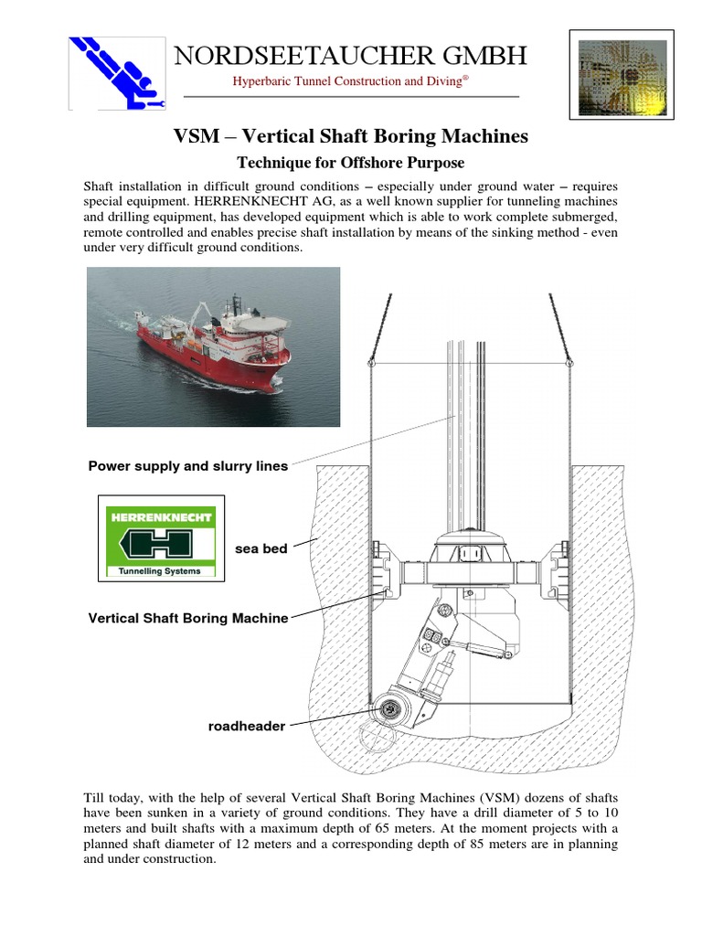 Vertical Shaft Boring Machines | PDF | Subsea (Technology) | Tunnel