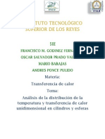 Análisis de la distribución de la temperatura y transferencia de calor unidimensional en cilindros y esferas