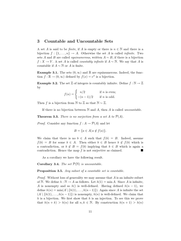 3 Countable and Uncountable Sets | PDF | Mathematical Logic ...