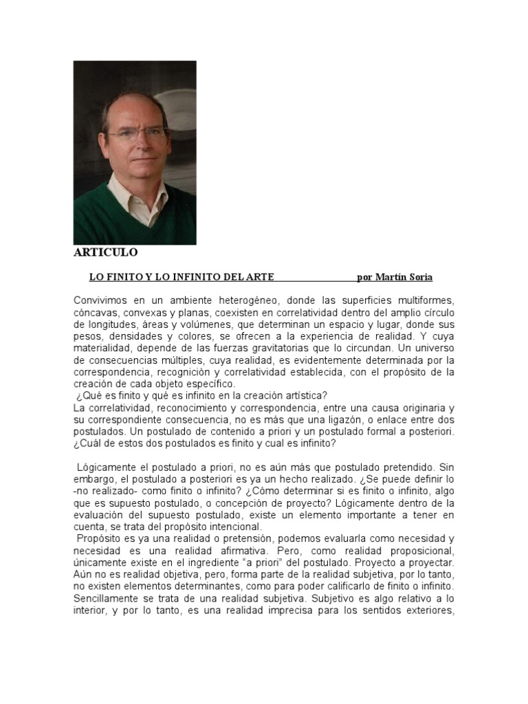 Finito e Infinito en el Arte | PDF | infinito | Realidad
