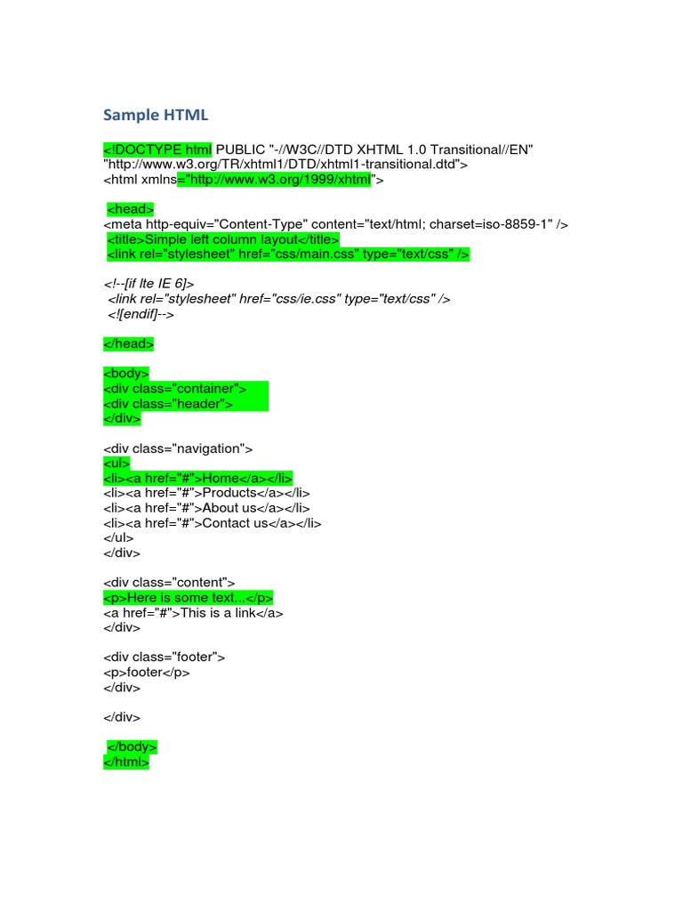 Simple HTML Left Column Layout | PDF | Technology & Engineering